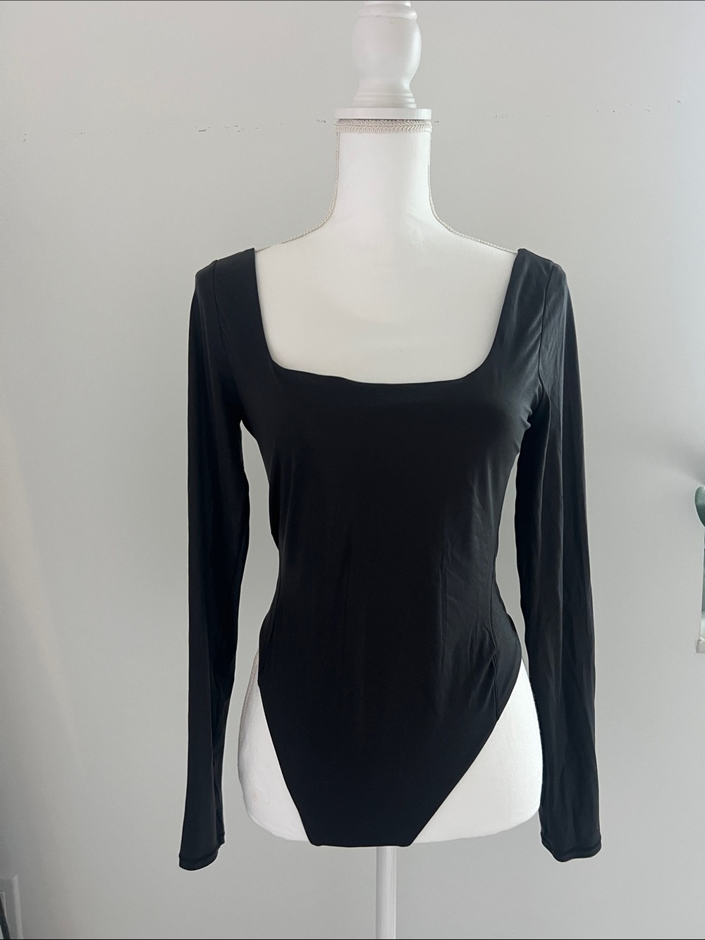 lululemon athletica Black Long-Sleeve Square Neck Bodysuit